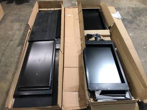 lot 30 image: Husky Ready-to-Assemble 24-Gauge Steel Freestanding Garage Cabinet in Black (30 in. W x 72 in. H x 18 in. D) - Lot of 2 - Review all pictures