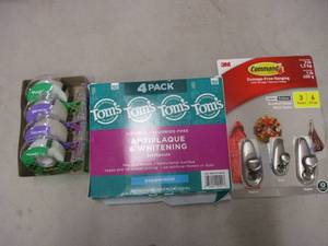Tape, Tooth Paste and Command Hooks...
