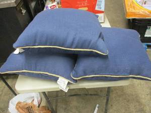 3 Blue Throw Pillows...