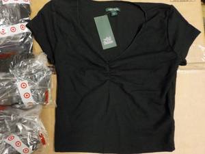 6 Size XS Black tops new with Tags...