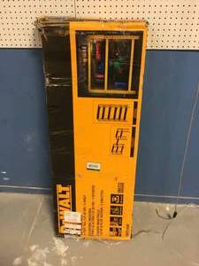 lot 7 image: DEWALT Yellow 3-Tier Steel Garage Storage Shelving Unit (50 in. W x 48 in. H x 18 in. D) Customer Returns See Pictures