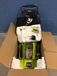 lot 8 image: RYOBI 40V Brushless 20 in. Cordless Battery Walk Behind Push Lawn Mower with 6.0 Ah Battery and Charger Customer Returns See Pictures