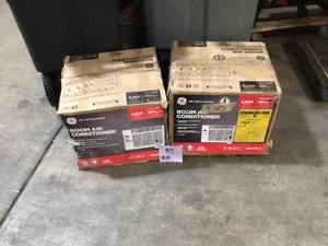 lot 37 image: GE 6,000 BTU 115-Volt Electronic Room Window Air Conditioner with Remote Lot of 2 Customer Returns See Pictures