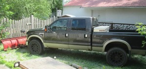 2008 Ford F-350 Lariat Super Duty Crew Cab Diesel 4x4 with Working Plow - Salvage Title - Crashed and Fully Repaired in 2016 - NEW Complete Ford Engine Installed in 2018 at 226,365 Miles Truck Now Has 246,924 Miles - Newer Tires and Rims