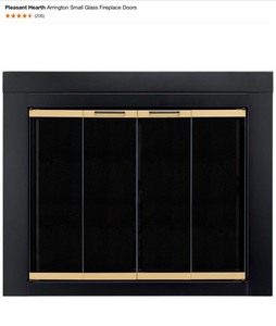 lot 14 image: Pleasant Hearth Arrington Small Glass Fireplace Doors. See Pictures