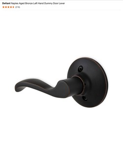 lot 21 image: (6) Defiant Naples Aged Bronze Left Hand Dummy Door Lever. See Pictures