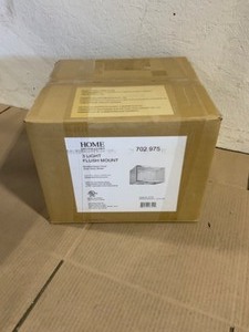 lot 30 image: Home Decorators Collection 12 in. 3-Light Brushed Nickel Flush Mount with Etched Clear Glass Shade. See Pictures