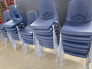 Stackable Chairs, Molded Seats