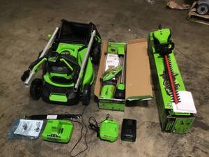 Lot of Assorted Green works Lawn Care Customer Returns See Pictures