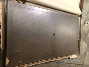 Chasewood Brown Rectangle Metal Outdoor Dining Table by Hampton Bay Customer Returns See Pictures