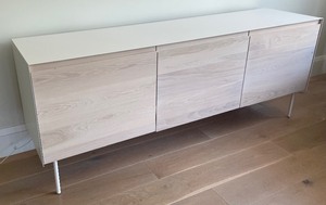 lot 1 image: Restoration Hardware Hickory and White Credenza