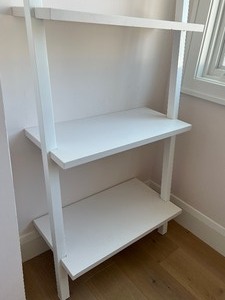 lot 16 image: Room and Board Slanted White Bookshelf