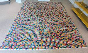 lot 33 image: Crate and Barrel Rainbow Dot Area Rug