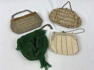 lot 9 image: Four Antique Beaded Purses