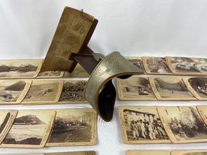 lot 35 image: 1800s Era Antique Sun Sculpture StereoScope 3D Viewer with 25 cards