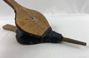 lot 95 image: Vintage 15 Wood and Leather Eagle Fireplace Bellows