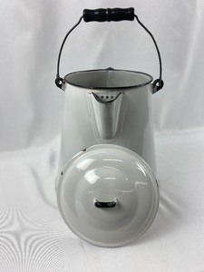 lot 99 image: Vintage White Enamelware Coffee Server