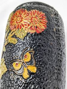 lot 119 image: 1920s Takanabe Vase (Japan) and Brass Double Bud Vase with Card Holder