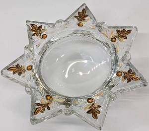 lot 116 image: Antique Goofus Glass Star Shape Bubble Frame  Magnifying Paperweight