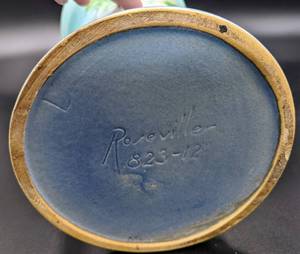 lot 30 image: 1937 Vintage Roseville 12.5-Inch Thornapple Vase in Blues #823-12