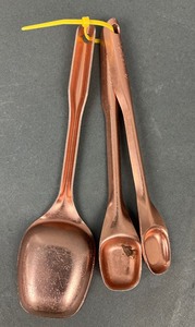 lot 60 image: Fun Vintage Copper Color Cookie Cutters & Measuring Spoons