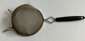 lot 157 image: Vintage Baking Tools- Muffin Tin, Cake Pan & Strainers