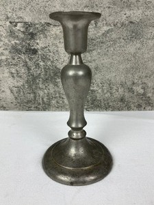lot 67 image: Three Weighted Pewter Candlesticks