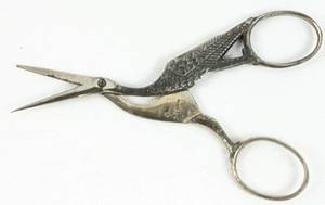 lot 164 image: Antique Stork Sewing Scissors by Western Cutlery Co., Germany