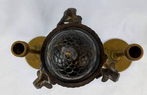 lot 191 image: Vintage Brass Ram Goat Head & Hooves Incense Censer & Candlestick Holders