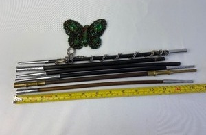 lot 230 image: Lot of 6 Vintage Cigarette Extenders and a Butterfly