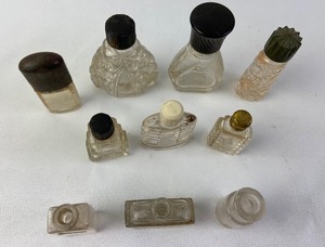 lot 320 image: Vintage Collection of 10 Mini Perfume Bottles - With and Without Covers