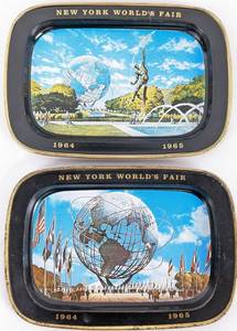 lot 239 image: 5 Vintage New York Souvenir Items - 1964 Worlds Fair, Trivet, Empire State Buildings
