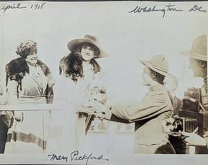 lot 210 image: 1918 Liberty Loan Drive Candids - Mary Pickford, Charlie Chaplin, Douglas Fairbanks, Marie Dressler, more