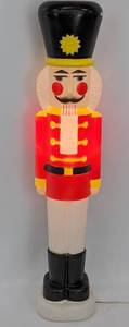 lot 207 image: Vintage 40-Inch Nutcracker Lighted Blow Mold Figure- 1987 Union Products