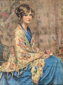 lot 246 image: Alice Roosevelt Portrait Framed Print - Alice Blue Gown by Arthur Paine Garratt