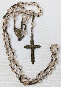 lot 309 image: Array of 10 Vintage Rosaries - Pink, White and Clear Faceted Beads, Unique Centerpiece