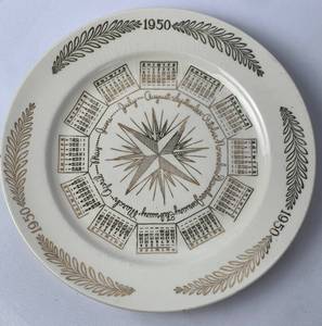 lot 262 image: Vintage 1950 Calendar Plate, 1970 Limited Edition Marmot-China Collectors Plate and Plankenhammer Bavaria Ashtray