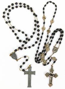 lot 362 image: Ten Vintage Rosaries Black 5-Decade, Medallion-Type, and St. Michael the Archangel Chaplet