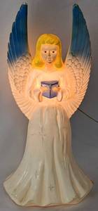 lot 341 image: Vintage UNION Blow Mold Lighted Christmas Angel #7510 - 18 Inches Tall