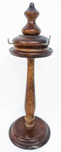lot 419 image: Vintage Wood Jewelry Tree with Two Vintage Rhinestone Necklaces