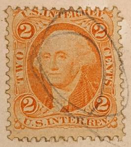 lot 364C image: Civil War Era 2-Cent 1865 U.S. Internal Revenue Stamp on Vintage Photo Back