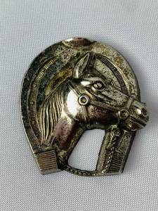 lot 266 image: Horse Head with Horse Shoe - Equestrian Vintage 1950s Saddle Ornament and Vintage Black Hills Rodeo Postcards