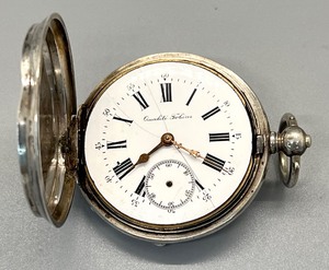 lot 415 image: Antique Qualit Tobias Sterling Silver Key Wind Pocket Watch