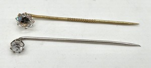 lot 516 image: Elegant Faux Diamond Vintage Stick Pins, Dangle Earrings and Cuff Links
