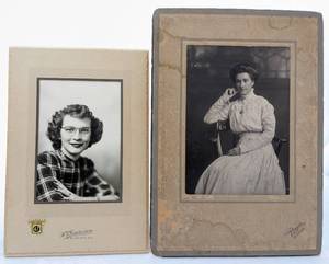 lot 505 image: 23 Antique Wisconsin Photos - Hidden Hands, Visitor Cards, Dog, Portraits and More- 1800s