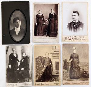 lot 503 image: 18 Antique Studio Portraits from Various States - Individuals, Children, Families