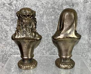 lot 519 image: Antique Jennings Brothers Jesus and Mary Busts