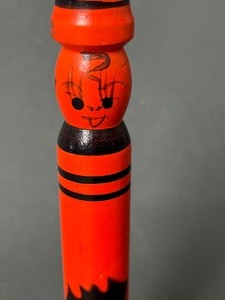 lot 281A image: Rare Vintage Halloween Wood Noisemaker Horn- Japan 1940s-1950s