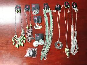 Lot Of 10 New Fashion Jewelry Accessories (Necklaces Come With Matching Earrings)