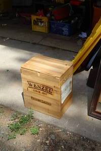 lot 132 image: Venzel Since 1887 Pressure Lantern Wooden Storage Box
